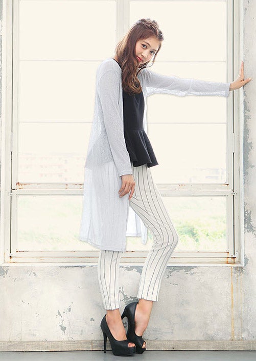 スラブニット風素材☆長袖シースルーロングカーディガン「神戸レタス」690円（税込）／画像提供：神戸レタス