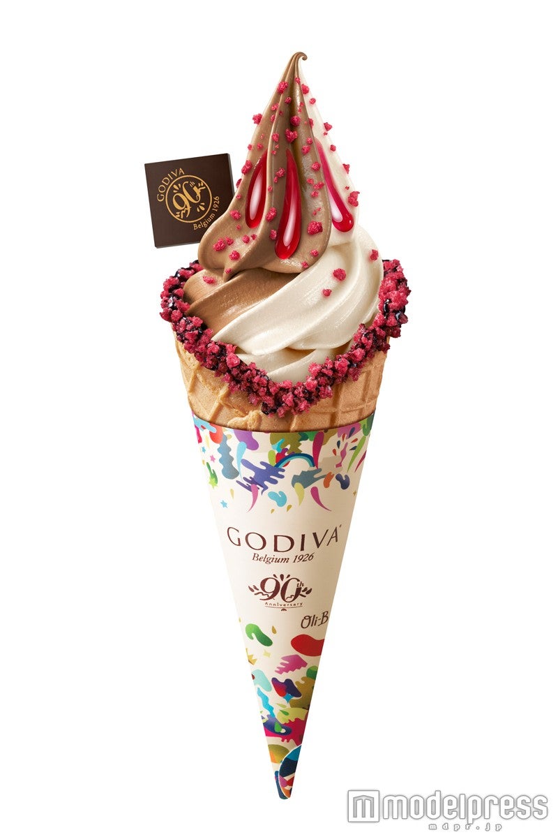  ゴディバ ソフトクリーム ミックスチョコレート ラズベリー＆ローズ￥510（税込み）
