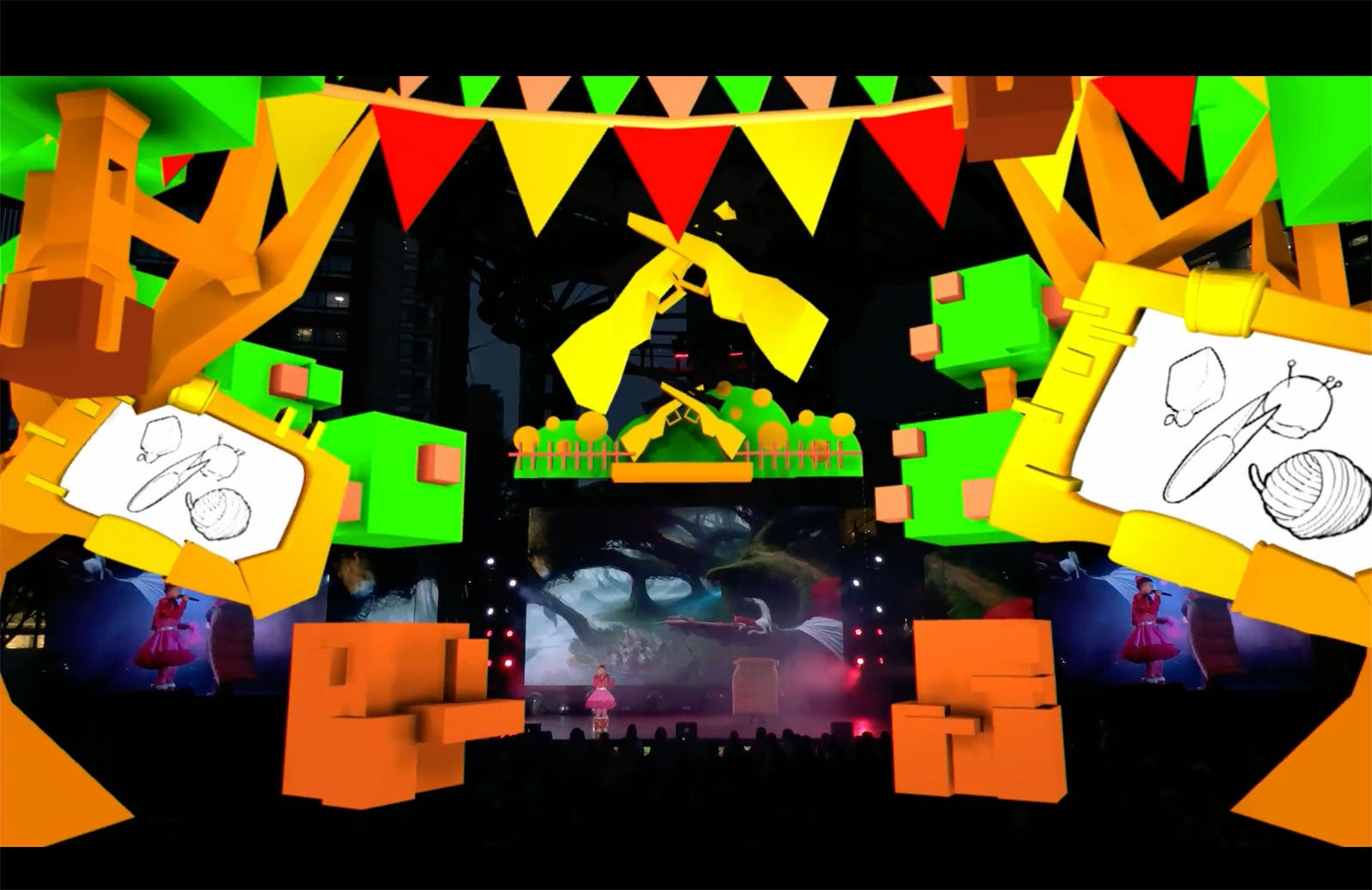 水曜日のカンパネラ スクリーンの様子／Photo by アンザイミキ