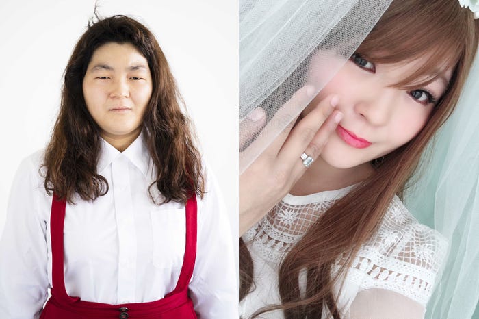 ゆにばーす・はら“詐欺メイク”ビフォー&アフター (画像提供:世界文化社)