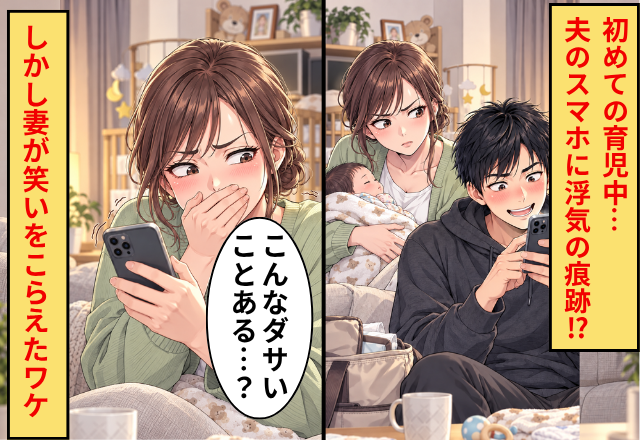 初めての育児中…夫のスマホに浮気の痕跡が！？しかし「こんなダサいことある…？」妻が笑いをこらえたワケ