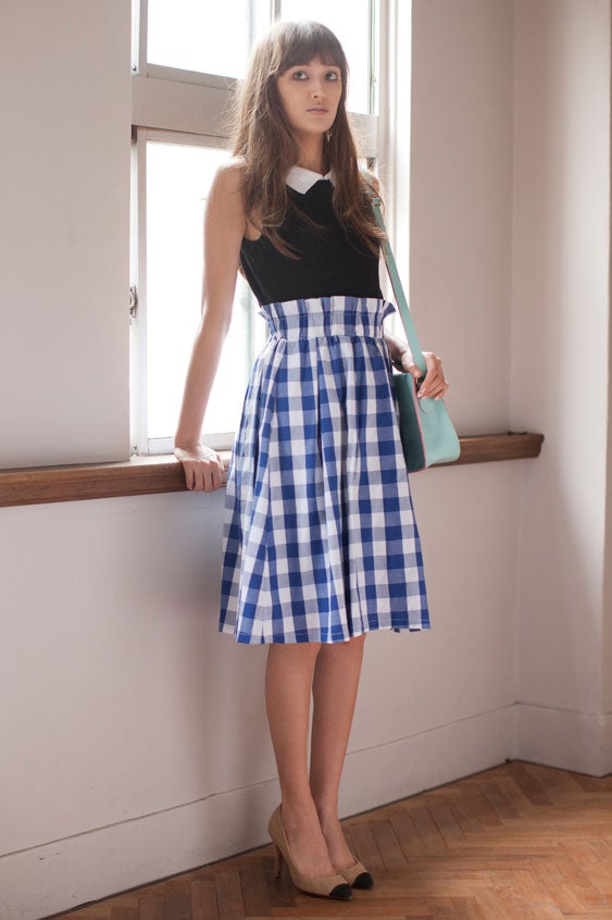 ギンガムチェックフレアスカート「STYLEST」2,600円（税別）／画像提供：STYLEST