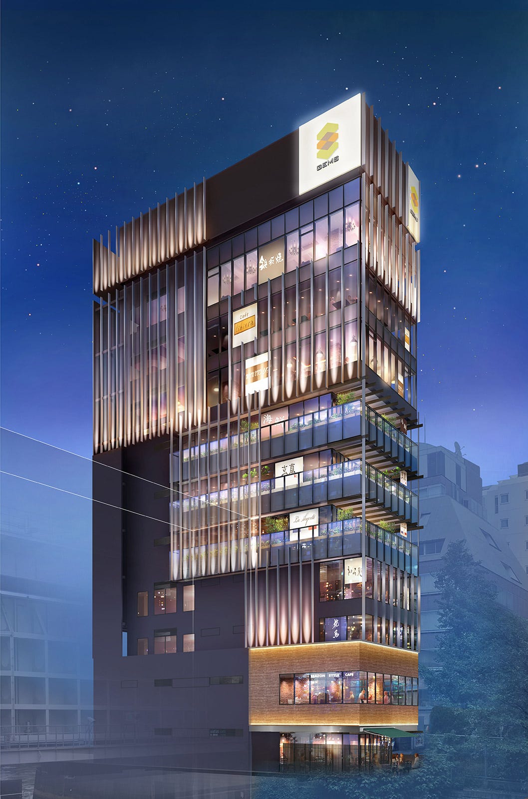 「GEMS 茅場町」今春開業、イタリアンや中華などバラエティ豊かな10店舗が集結