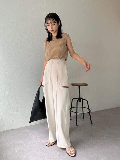 ワイドパンツコーデ