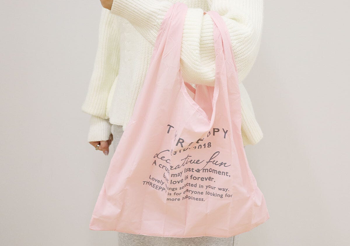 スリーピーチャーム付エコバッグ手持ち