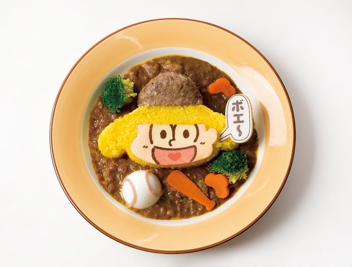 十四松とポムポムプリンのげんきいっぱい野球カレー1,490円(税別)(C)赤塚不二夫/おそ松さん製作委員会 (C)1976,1979,1984,1988,1996,2017 SANRIO CO.,LTD.