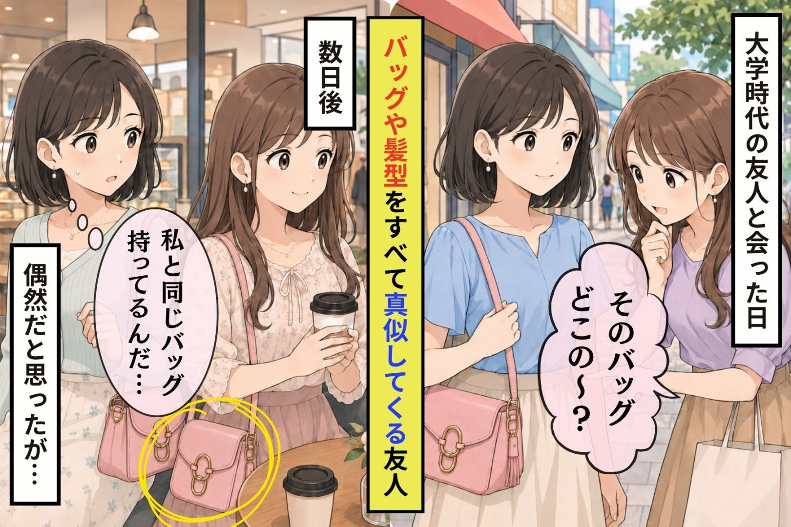 会うたびに持ち物も髪型も真似してくる友人に、私が聞いたこと