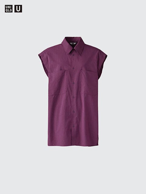ユニクロ　ロングシャツ／ノースリーブ　PURPLE