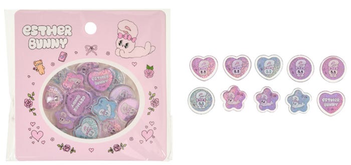 おはじき風シール エスターバニー(ピンク)(税込550円) ※消費税10%で表記/提供画像