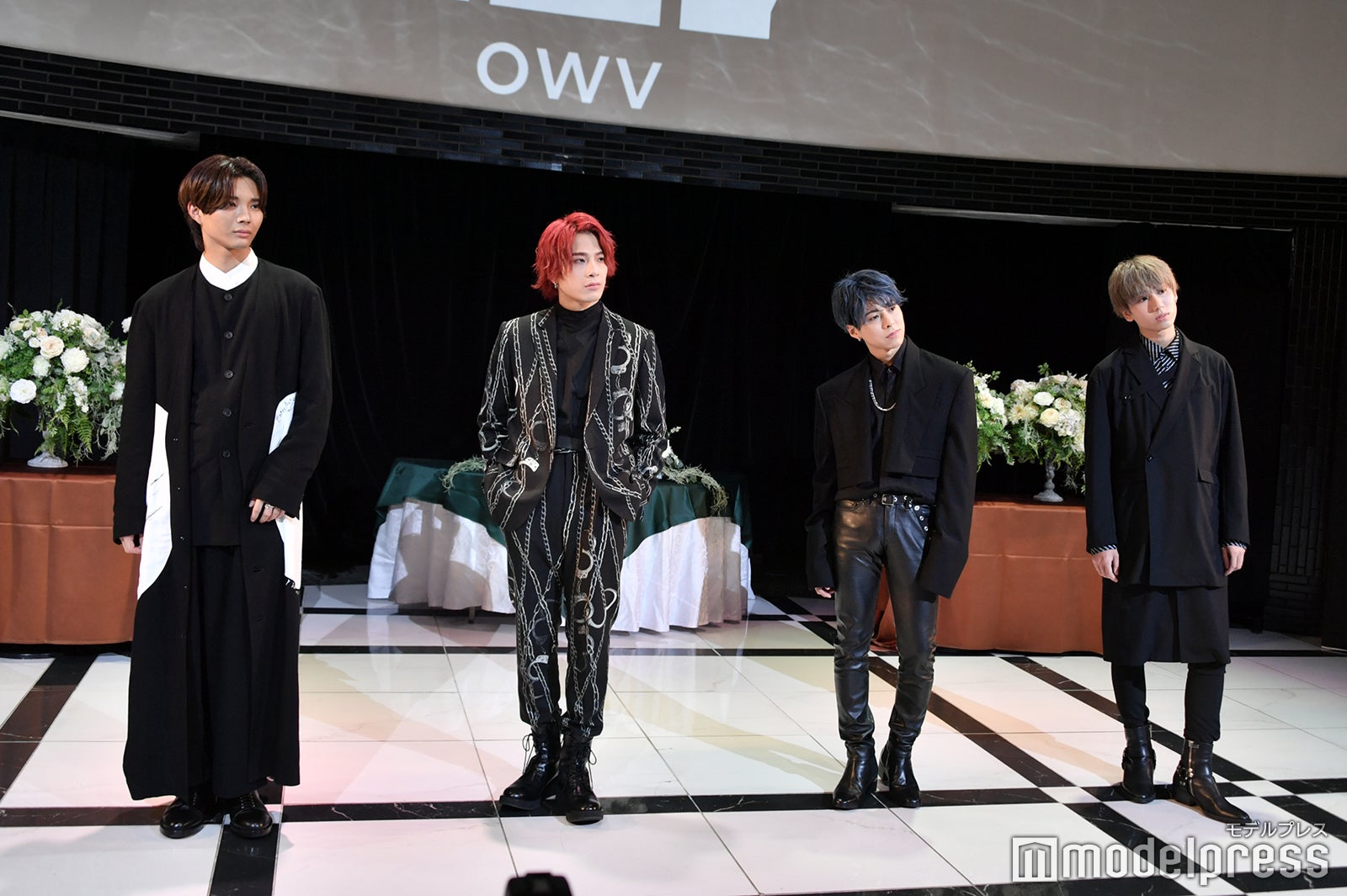 「GYAO!」にて配信された「OWV グループ結成記念生配信特番」より／中川勝就、本田康祐、佐野文哉、浦野秀太（C）モデルプレス