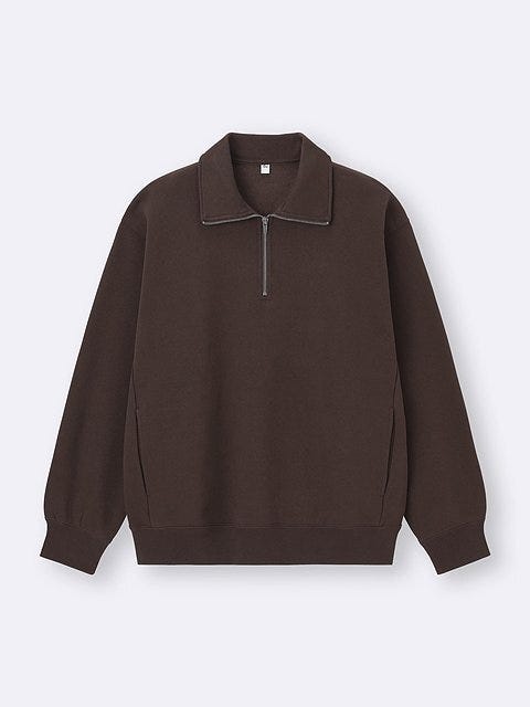 GUのヘビーウェイトスウェットハーフジッププルオーバー