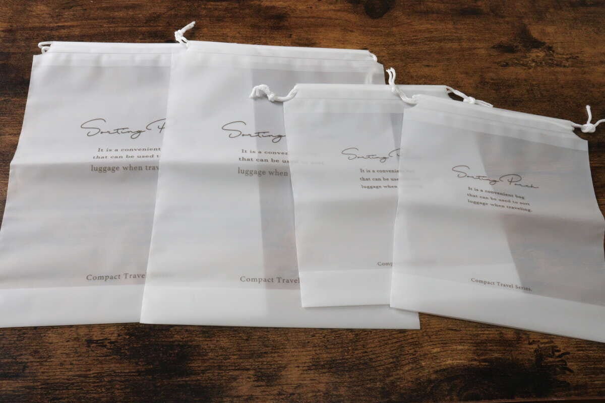 トラベルビニール巾着ポーチセット（fun