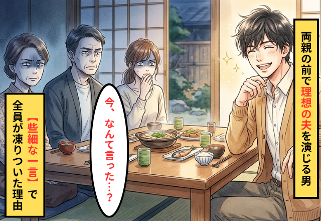 両親の前では”理想の夫”を演じるモラハラ夫！？ある日【夫の些細な一言】で両親がモラハラに気付いた話