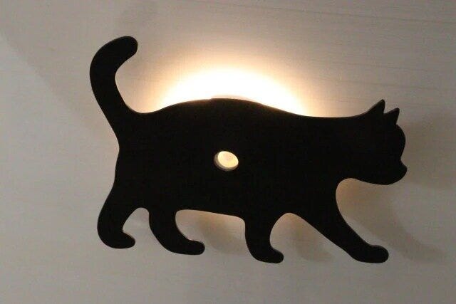 ダイソーのLEDシルエットライトの歩く猫