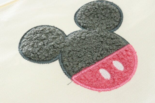 刺繍付収納ボックス、ファスナー付(ミッキーアイコン/ミニーアイコン) デザイン 刺繍付収納ボックス、ファスナー付(ミッキーアイコン/ミニーアイコン) デザイン