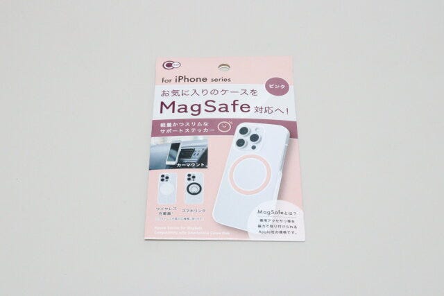 MagSafe対応ステッカー丸形ピンク　パッケージ