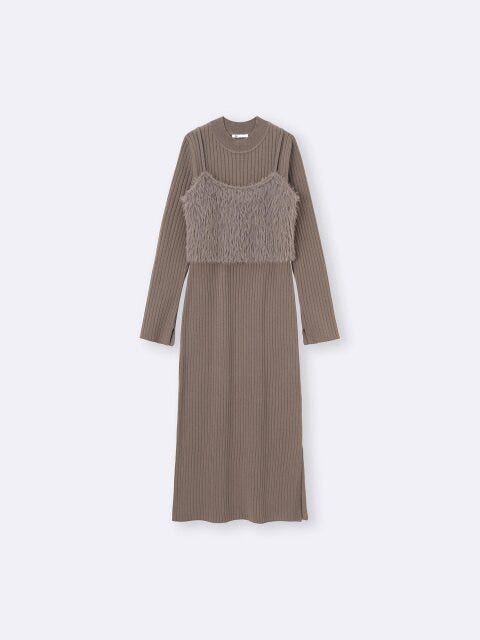 2025秋gu女性おすすめ2ピースビスチェセットワンピース