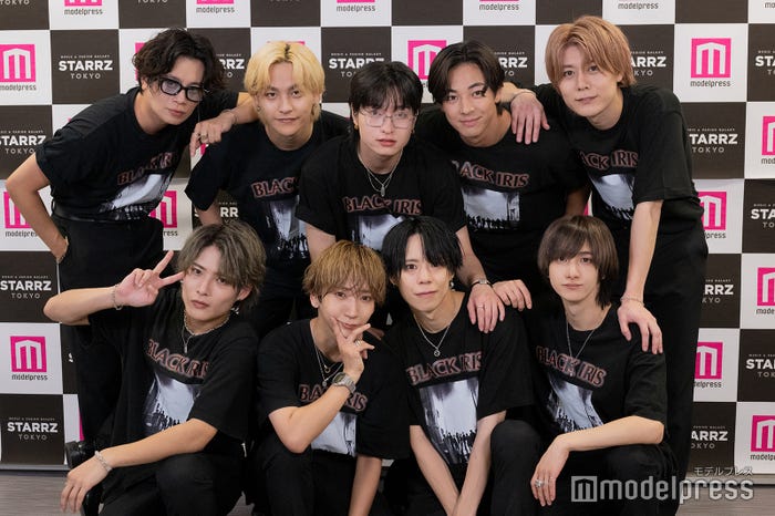 BLACK IRIS/(後列左から)風道千、河原佑樹、西玲人、西原竜平、斉藤広樹(前列左から)半田豪、早野李勇、長島翔平、浅川真樹(C)モデルプレス
