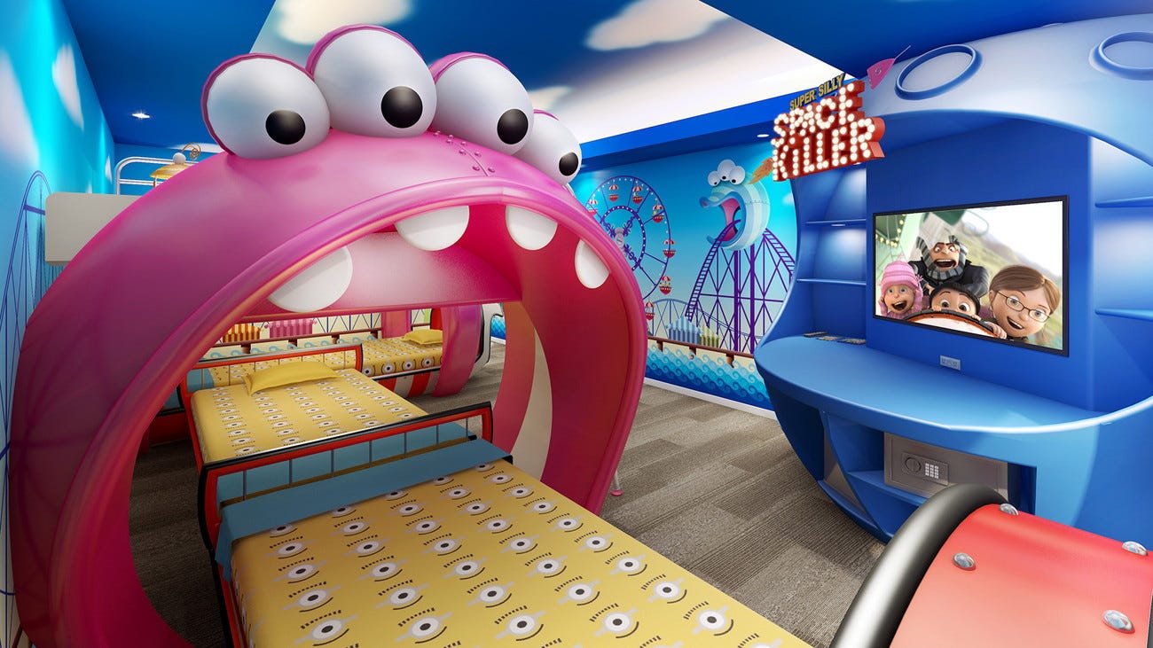 USJ公式ホテルに第3弾ミニオンルーム 『怪盗グルーの月泥棒』“遊園地”がモチーフ