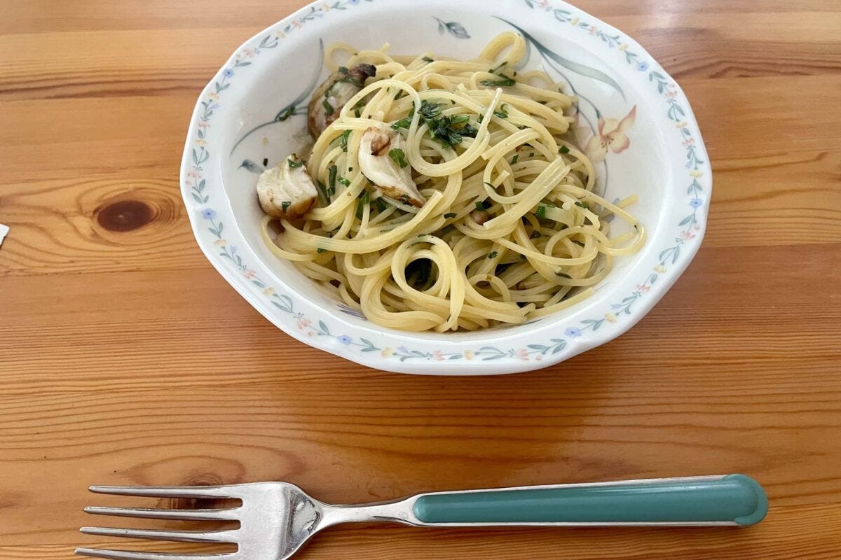 柚子胡椒と大葉のオイルパスタ