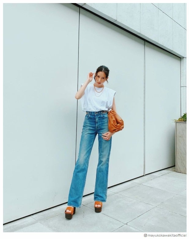 河北麻友子、美脚際立つデニムスタイルに親友・桐谷美玲も反応「だからスタイルの良さよ」