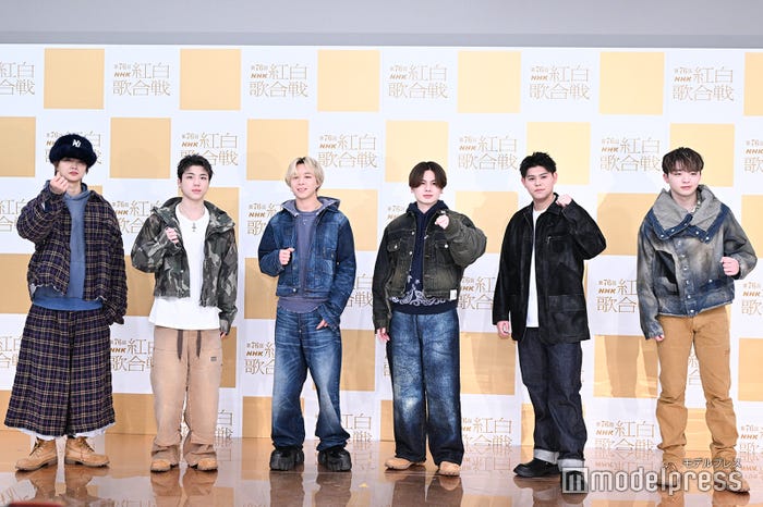 (左から)JUNON(ジュノン)、SHUNTO(シュント)、SOTA(ソウタ)、MANATO(マナト)、LEO(レオ)、RYUHEI(リュウヘイ)/BE:FIRST(C)モデルプレス