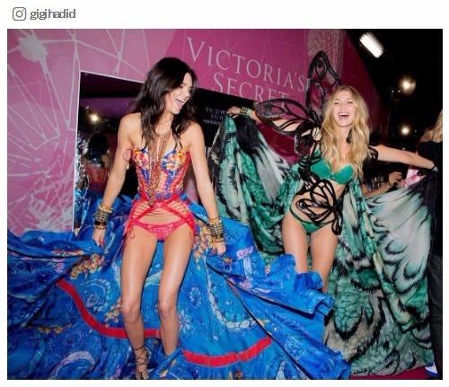 親友ケンダル・ジェンナーと同時にVSショーデビュー/ジジ・ハディッドInstagramより