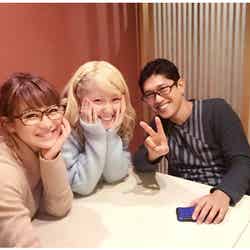 （左から）鈴木奈々、Ami、薬丸裕英／鈴木奈々オフィシャルブログ