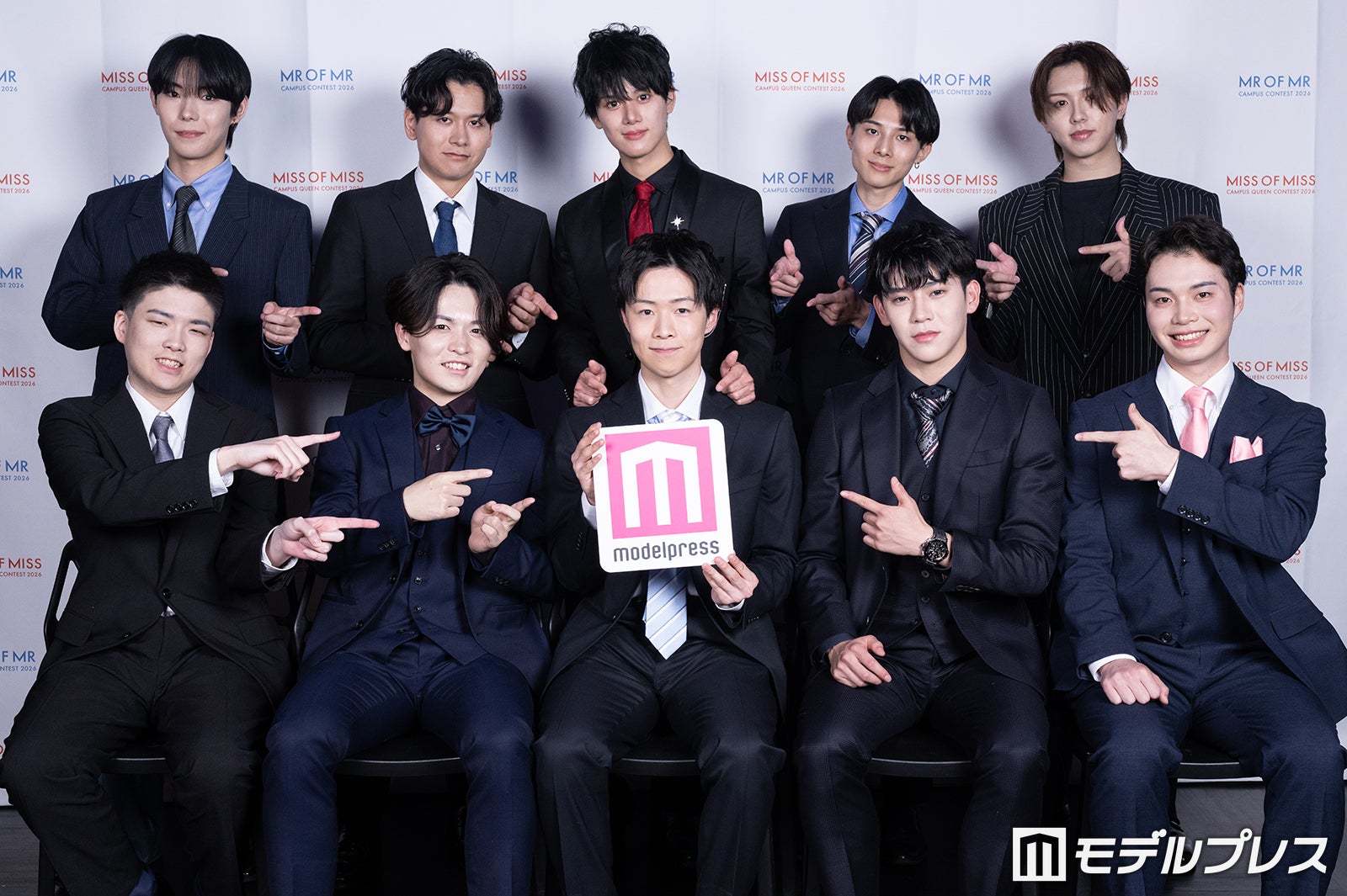 （前列左から）鈴木啓行さん、上平恵太さん、片平航太さん、中村匠吾さん、原太星さん（後列左から）水澤諒哉さん、澄川明良さん、高岡遼佑さん、林航生さん、隈部飛鵬さん（C）モデルプレス