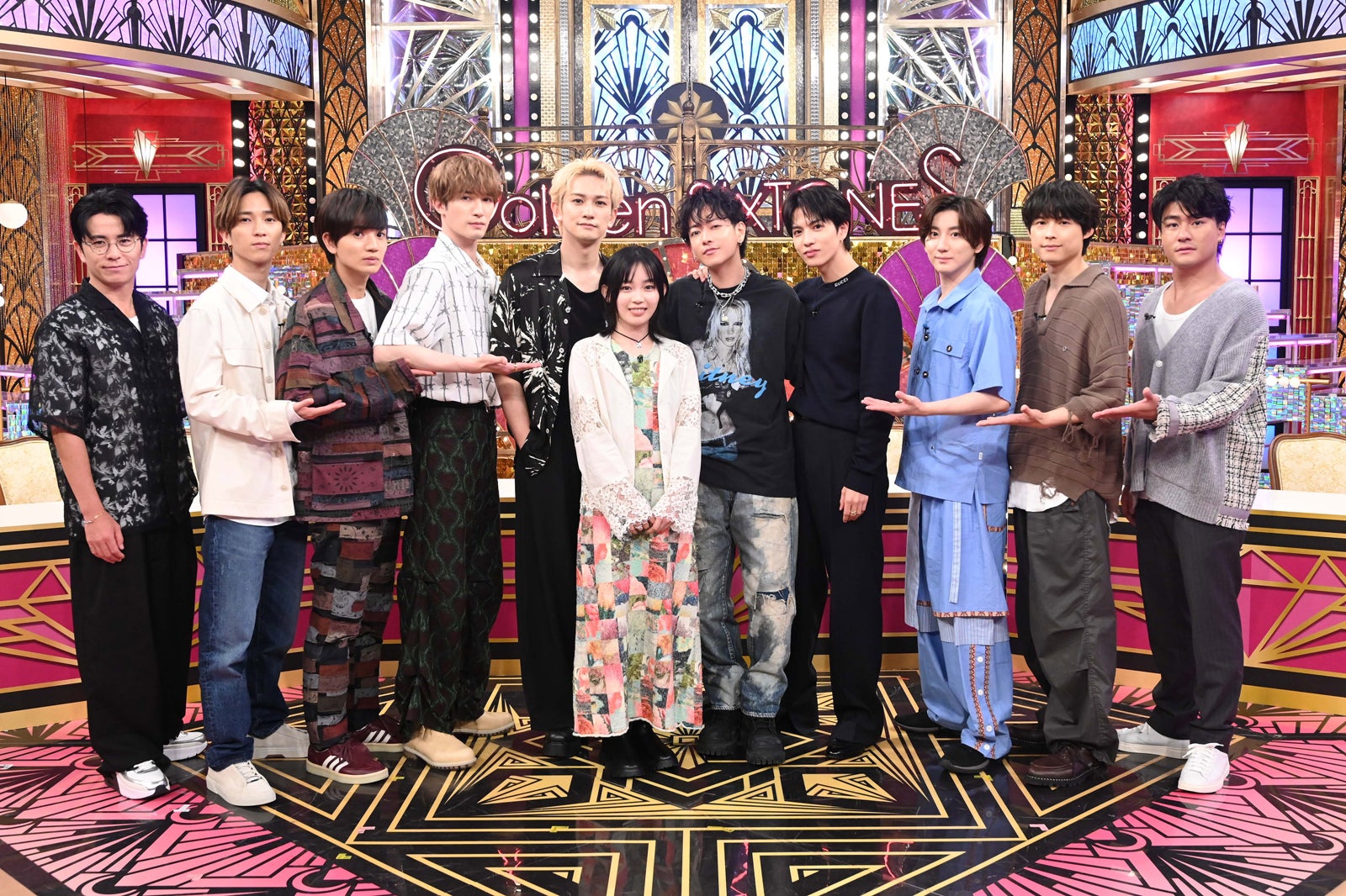 藤森慎吾、田中樹、高地優吾、ジェシー、町田啓太、宮崎優、佐藤健、志尊淳、京本大我、松村北斗、森本慎太郎（C）日本テレビ