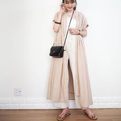 この夏持っていると使える《ロングシャツ&ガウン》コーデまとめ|こなれ&体系カバー効果が狙える!