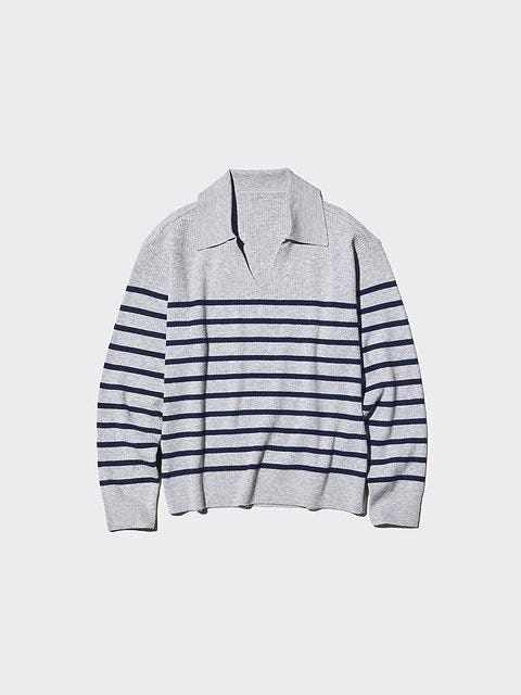 ユニクロのウォッシャブルニットリブポロセーター