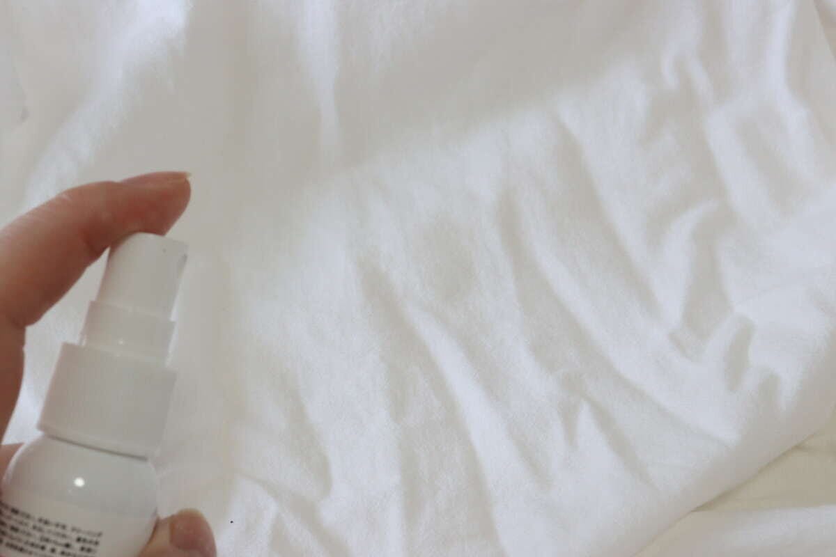 セリアの衣類用除菌・抗菌・消臭スプレーの使用例