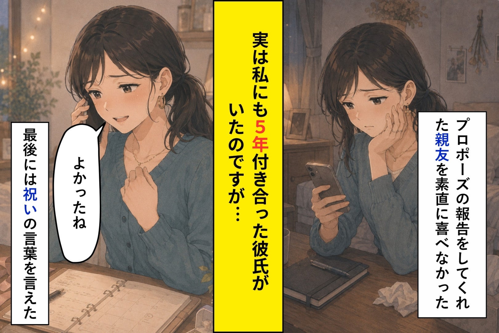 親友の結婚を喜べなかった私が、「おめでとう」より先に送った本音