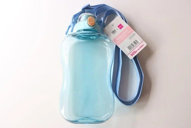 ダイソー　水筒（スキットル風、760mL）　商品タグ