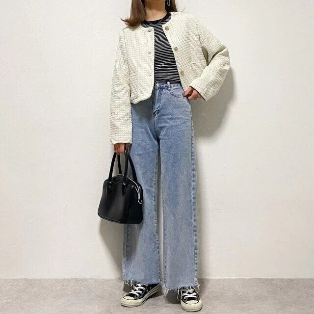 大人女子の春ボーダーコーデ