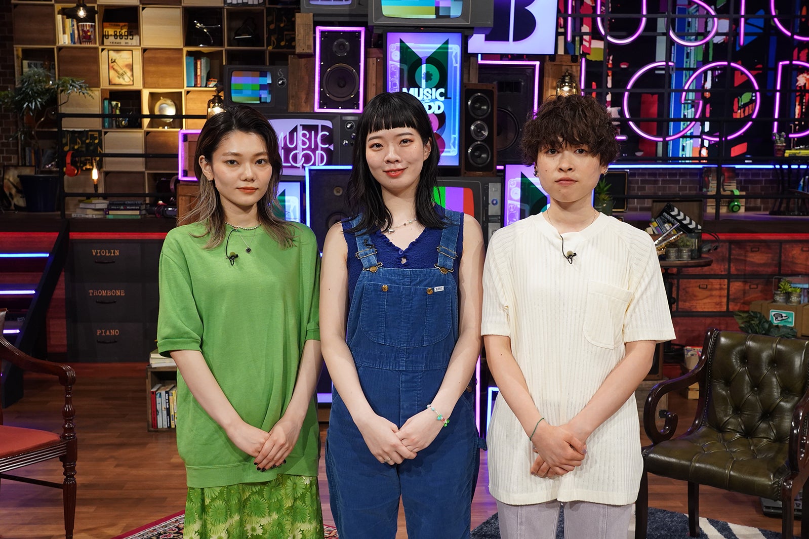 松岡彩、宮崎朝子、吉川美冴貴「MUSIC BLOOD」（C）日本テレビ