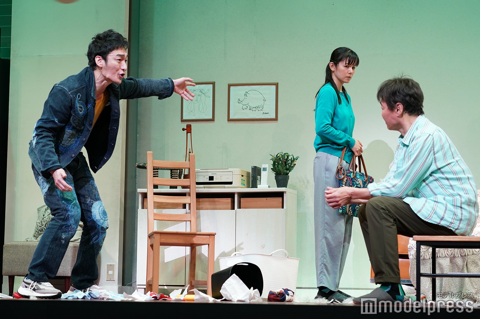 草なぎ剛、小西真奈美、羽場裕一／「家族のはなし」公開舞台稽古（C）モデルプレス