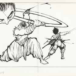 「冨樫義博展 -PUZZLE-」『幽☆遊☆白書』展示原画(C)冨樫義博 1990-94年