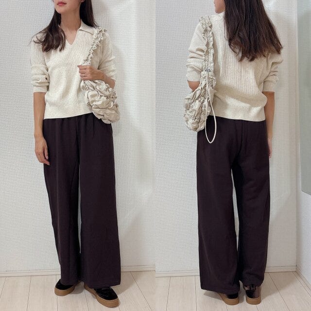 ニット合わせできれいめカジュアルに ニット合わせできれいめカジュアルに