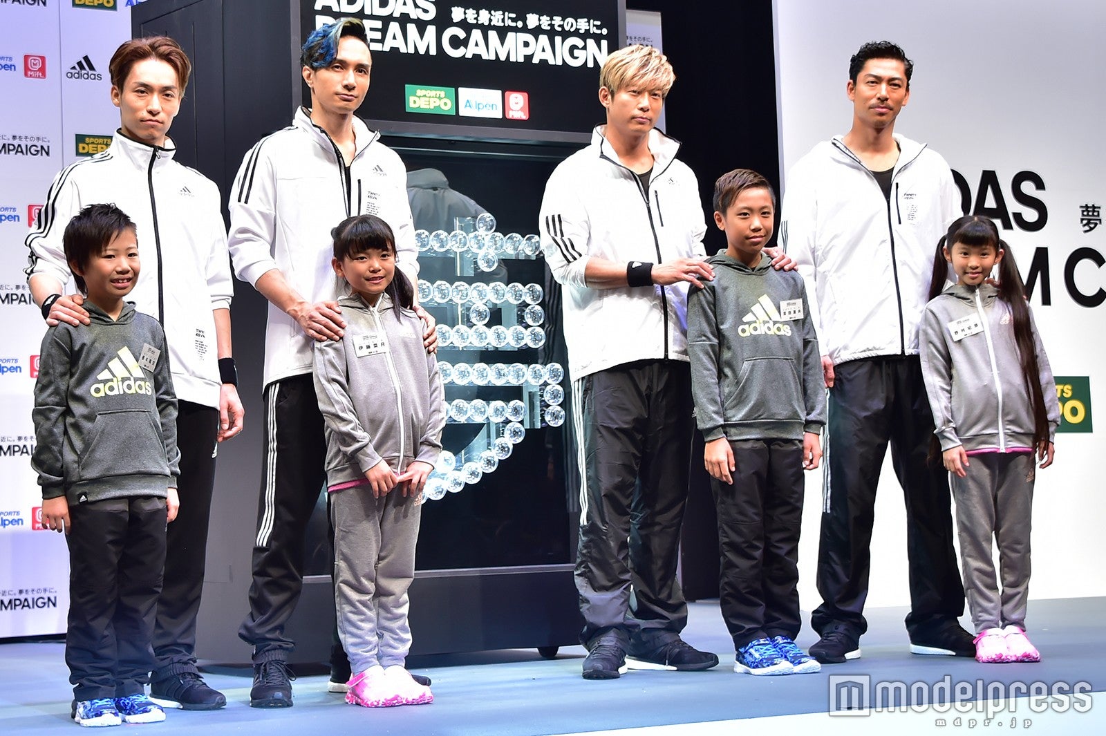 （左から）「ADIDAS DREAM CAMPAIGN With EXILE THE SECOND」新CM発表会に出席したTETSUYA、橘ケンチ、黒木啓司、AKIRA（C）モデルプレス