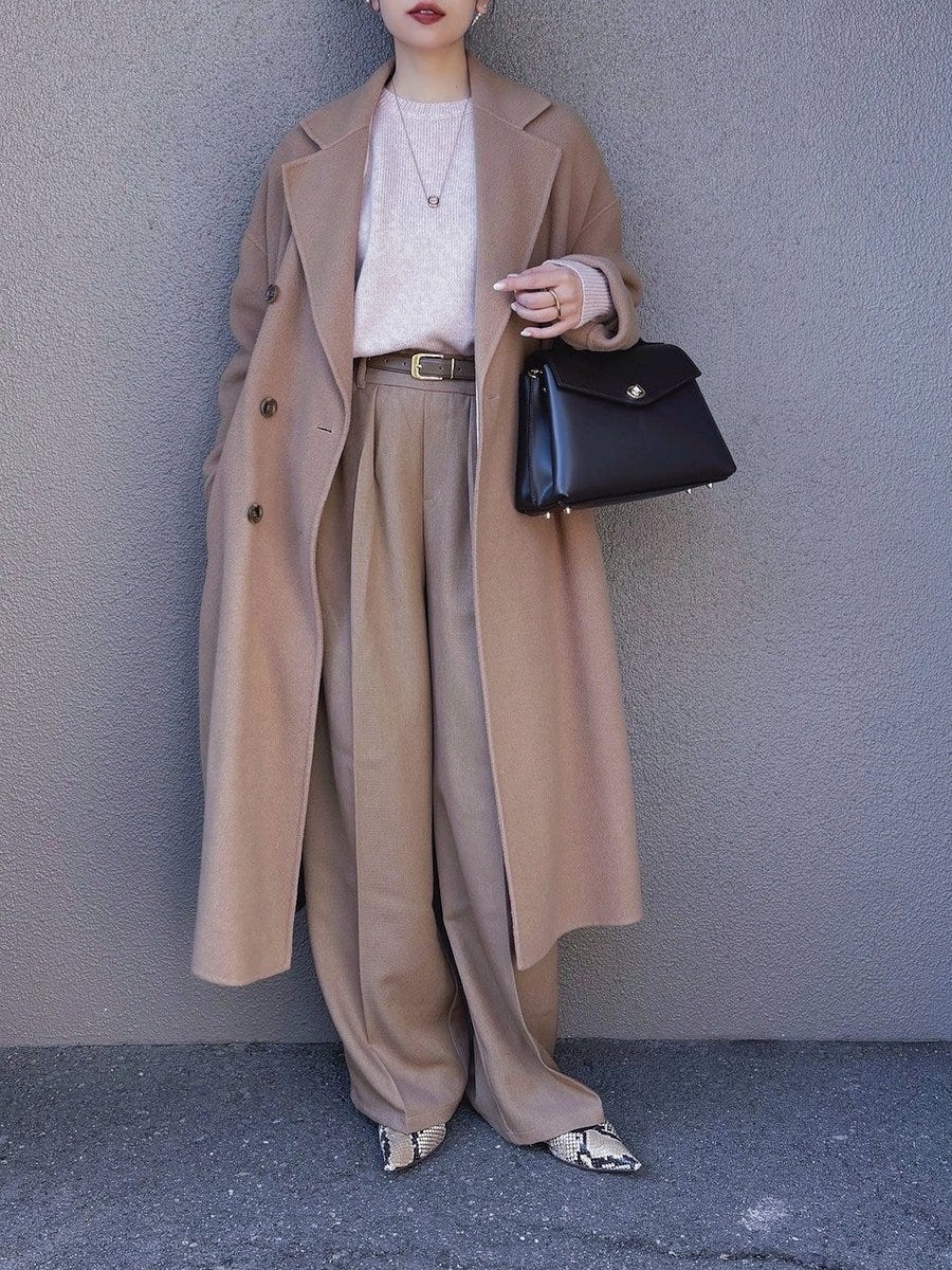 ロングコートコーデ1