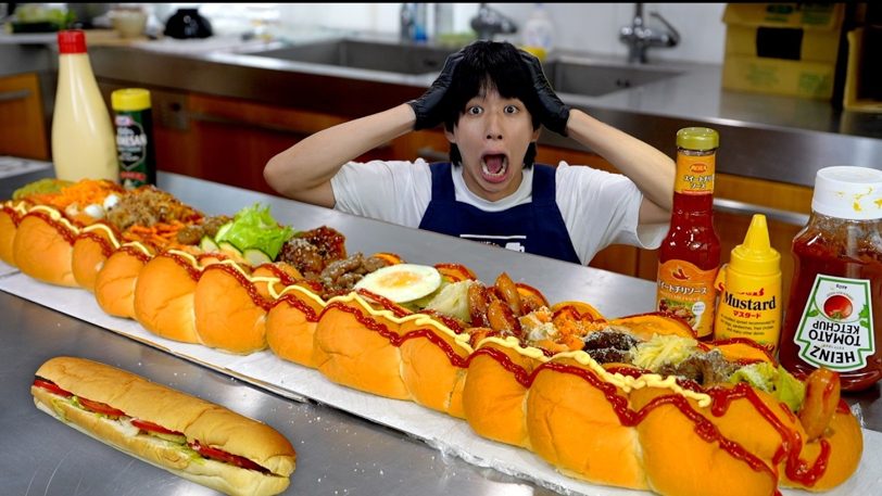 『はじめしゃちょー』巨大サンドイッチにA~Z全26食材「イオンの味」に絶句