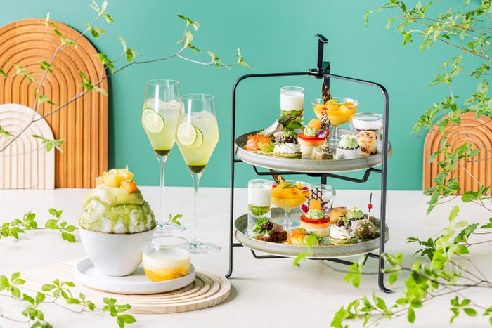 「抹茶かき氷のアフタヌーンティー ~Matcha×Summer Fruits Escape~」(提供写真)