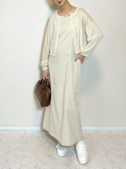 ロングワンピース　コーデ