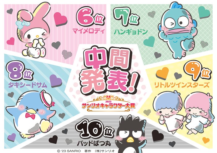 「サンリオキャラクター大賞」中間順位上位発表(C)’23 SANRIO S/D・G SP-M