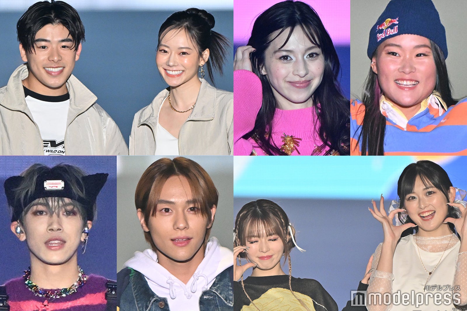 （上段左から）なこなこカップル、中条あやみ、四十住さくら選手、ゆうちゃみ、ゆいちゃみ、山下幸輝、平本健（C）モデルプレス