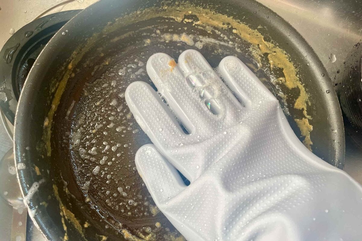 ブラシ付シリコーンお掃除手袋