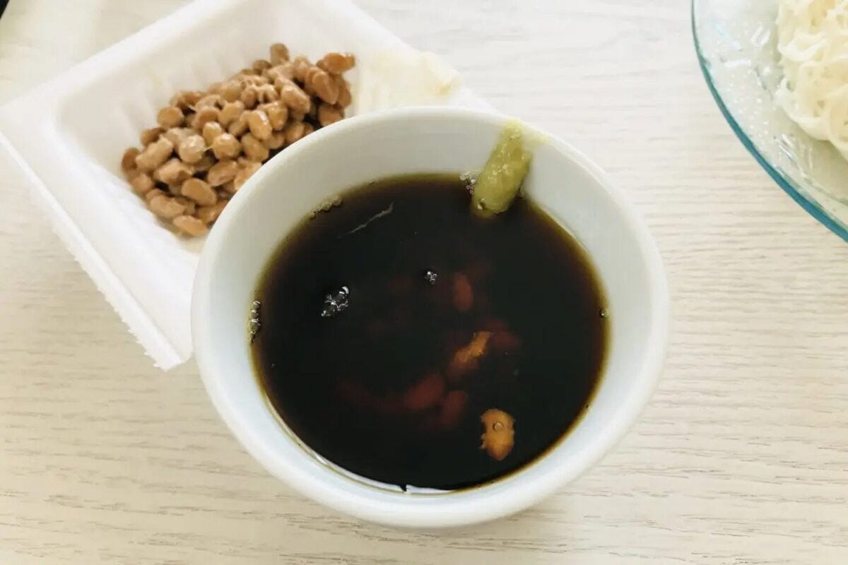 納豆わさびそうめん