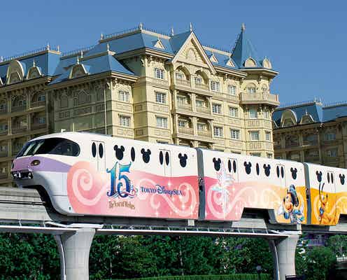 ミッキー吊革一新、ディズニーシー15周年記念モノレール誕生
